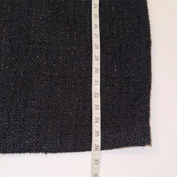 NWT Ann Taylor Black Sleeveless Sheath Dress Tweed Shimmer Bottom Petite 6 6P - Picture 9 of 12